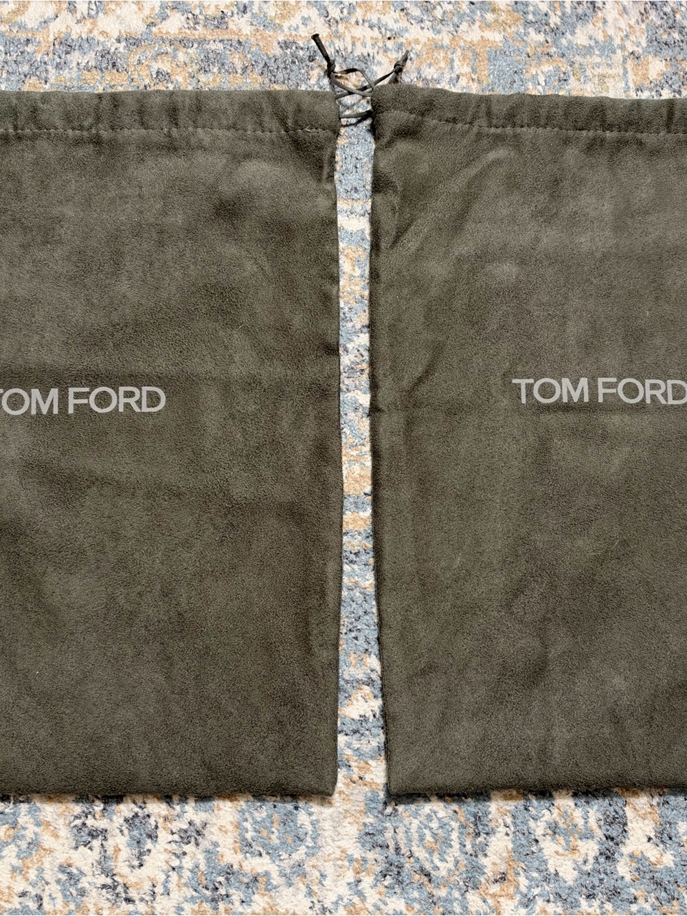 Authentic Tom Ford Gray Drawstring Dust Bags Lot of 2 10x15